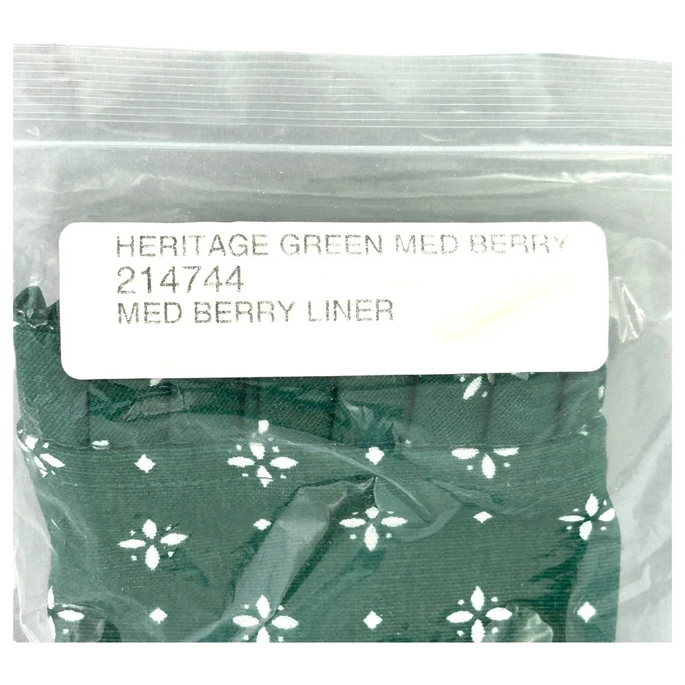 Longaberger Heritage Green Medium Berry Basket Liner Medium Green Floral 214744